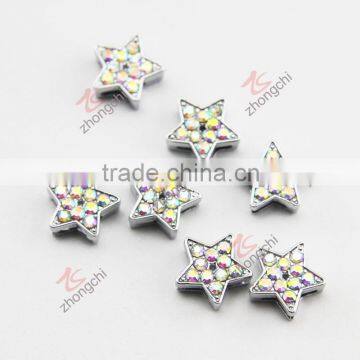 aurora crystals star charm square spacer beads