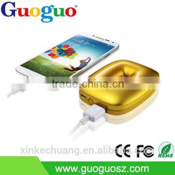 Guoguo 5200mAh long lasting high efficient safety dounts portable external mobile power bank for smartphone