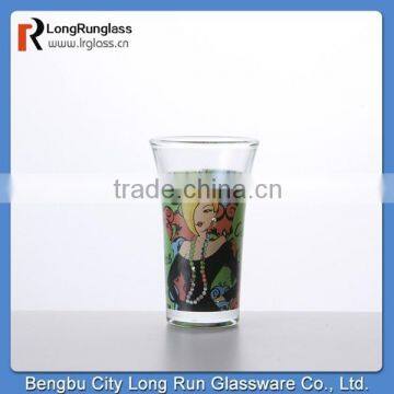 LongRun alibaba glassware whisky glass cup with sexy lady print