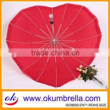 23"x16k fashional heart shape wedding umbrella