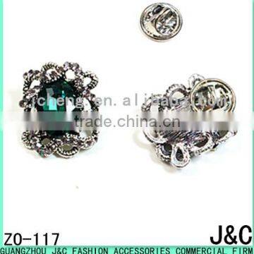 Rectangle Shaped Blue Zircon Jewelry Rhineston Zamac Button photo-1