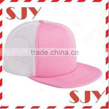 Wholesale Flat Brim 5-Panel Hat Panel Style plain trucker cap