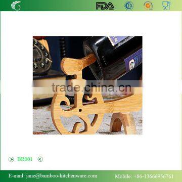 Sturdy Bamboo Wine Rack Wine Holder Single Bottle Holder Bicycle photo-4