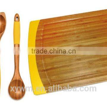 Bamboo Cutting Board and 5 Piece Kitchen Tools With Silicone Handles photo-5