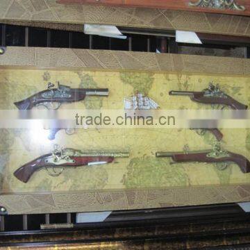 Wood guns painting with frame