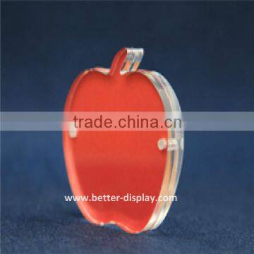 acrylic red apple shape photo frame