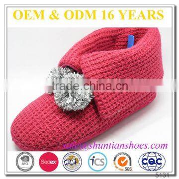 crochet knitted flat Indoor boots for women