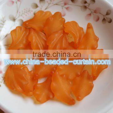 Hot Sale 15*24mm Transparent Frosted Leaves Shaped Acrylic Beads Plastic Pendants for Craft Making photo-5