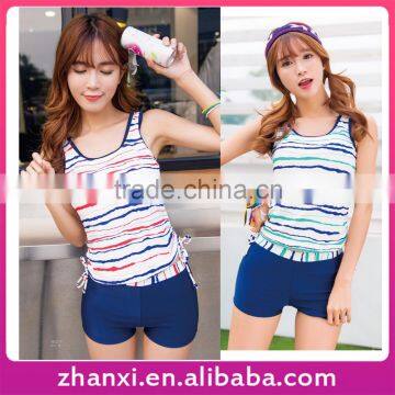 Stripes student sport wholesale swimwear china swimming wear bathing suit