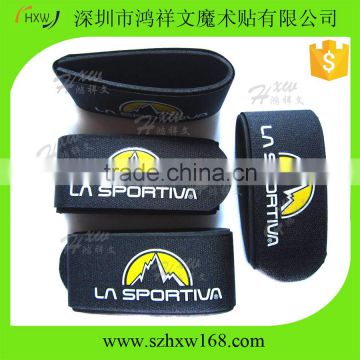 50*450mm black hook and loop with white logo adjustable ski strap