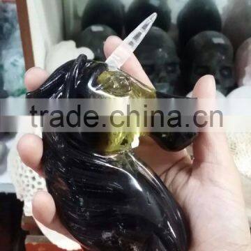 Natural Smoke Citrine Quartz Crystal Unicorn Hippocampus Manual Carvings photo-3