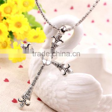 MYLOVE sliver long chain sweater cross necklace retro jewelry