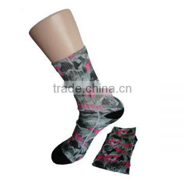 GS custom various cool cat and dog design long elastic cotton polyester full terry heat transfer sublimatiom socks
