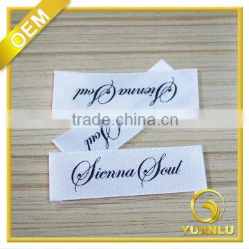 custom clothing main printed label satin labels