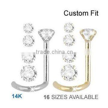 body piercing jewelry gold nose stud &screw