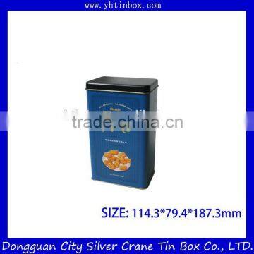 Rectangular tin box for delicious cookie/ biscuit tin container