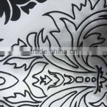 PU flock leather fabric used for furniture, sofa and home decoration with different design