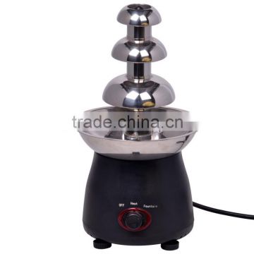 High qualtiy new improvement 3 tiers mini stainless steel Led Home chocolate fondue fountain