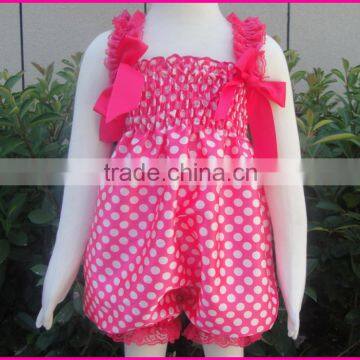 Baby Wholesale Satin Petti Bubble Knickers Princess Romper Red With White Polka Dots Satin Romper Kids Petti Romper photo-4