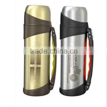 travel thermos vacuum flask with wide mouth keeps hot or cold