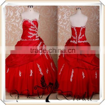 RSE247 Silver Appliques Red Dresses Bridesmaid Gown