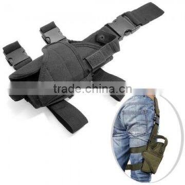 Adjustable Tactical Pistol Gun Drop Leg Thigh Holster Mag Pouch Right Hand black