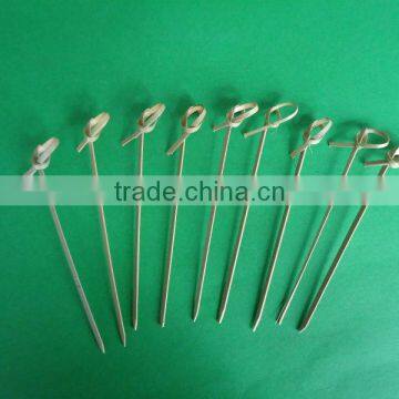 High Quality Disposable Decorative Bamboo Cocktail Beaded Knotted Food Part Picks Skewers Sticks With Ball photo-5