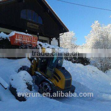 Everun Er20 Articulated Small Wheel Loader With Snow Blade