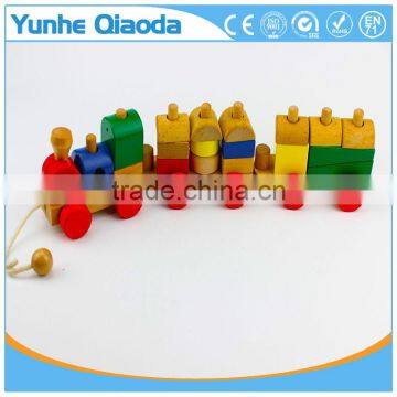 Wood Puzzle Train Toys Geometric Building Blocks Education Gift photo-5