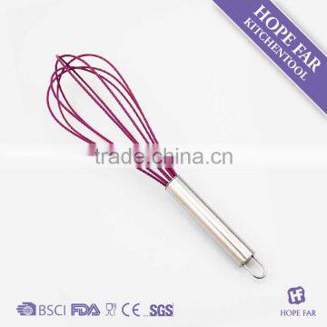 0300202 High quality 12" silicone egg beater with stainless steel handle