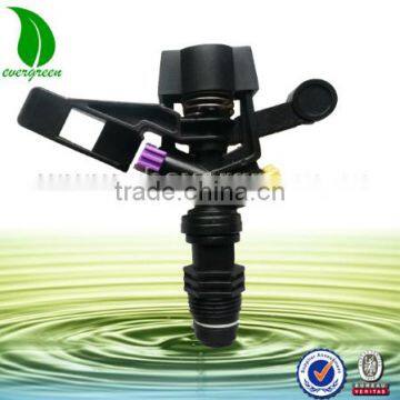 Hot sale double nozzle plastic impact sprinkler with cap