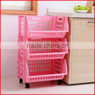 Plastic Stacking Stackers Storage Baskets Veg Rack 3 Tier Vegetable photo-4