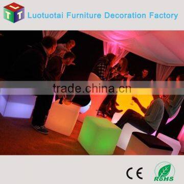 Led square stool bar stool colorful plastic stool of remote control