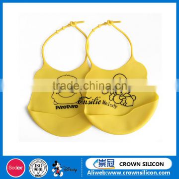 Wholesale Waterproof Custom Cartoon Silicone Baby Bib For Kids