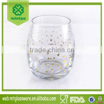 2017 HOT SALE DECAL STEMLESS WINE GLASS