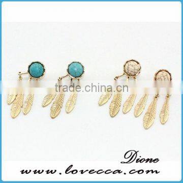 Natural Turquoise Stone Earring, Natural Stone Earring photo-3