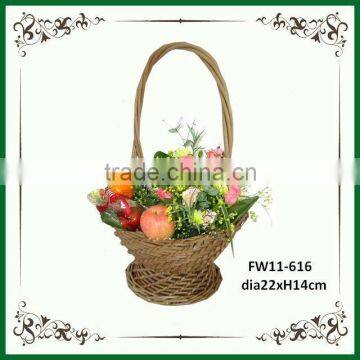 Small latest decorative handle wicker basket wedding for flower