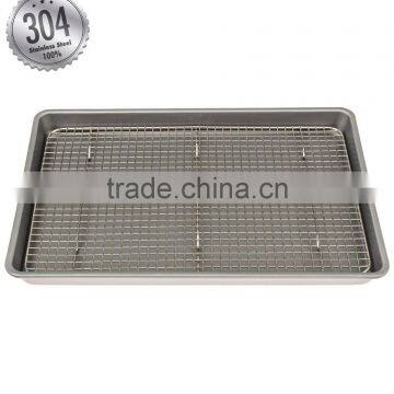 CoolingBake Wire Cooling Rack, Oven Safe - For Cooling or Baking - 100% Stainless Steel, 10" x 15" (Fits Jelly Roll Pan photo-2