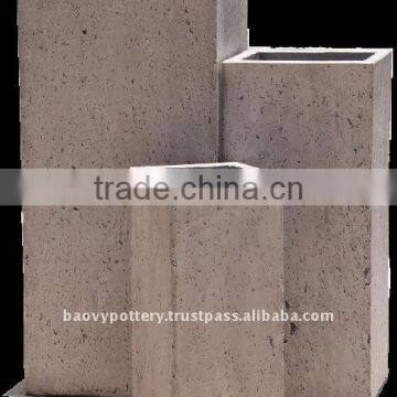 AAM Tall light outdoor cement planter, Light Cement Pottery, light concrete pot