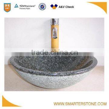 China black granite round art basin for bathroom