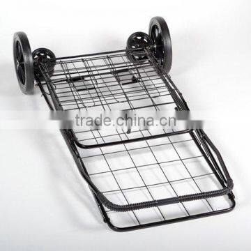 Folding Metal Supermarket Shopping Cart With Double Basket and Wheels photo-2