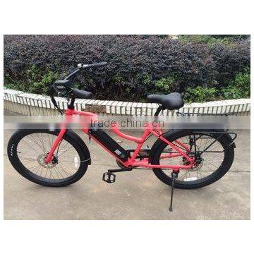 26 Inch Brushless Hub Electric Bicycle Lithium Battery Powered Electric Beach Cruiser Bike for Lady photo-2