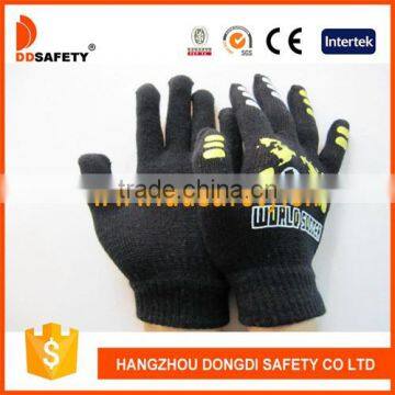 DDSAFETY Black Velvet Glove With Yellow Rubber Coated Daily Gloves