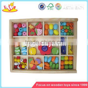 Wholesale diy creative wooden beads box toy high quality kids wooden beads box toy W11E012