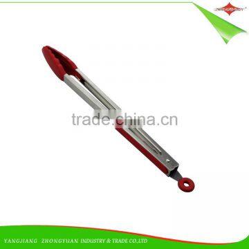 ZY-H2020 14-inch Silicone Kitchen Cooking Salad Serving BBQ Tongs Stainless Steel Handle Food Tong photo-4