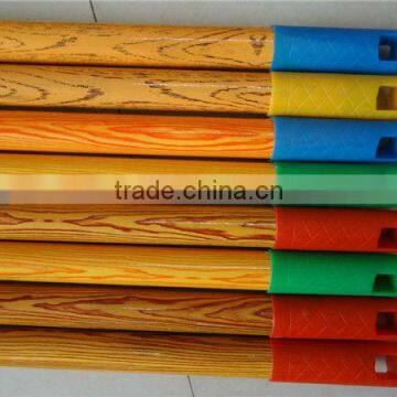 pvc coated wooden broom handle with big plastic hook