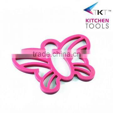 butterfly shape silicone coffee hot water heating cup mat cup holder cup pad