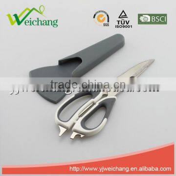 WCSC543 Soft Grip Scissors Heavy Duty Checkered Chef Multifunction Kitchen Scissors Shears With Holder photo-2