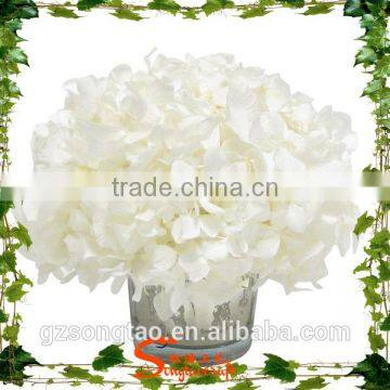 Colorful Silk Artificial Hydrangea Flower Ball With Grass Pot Wholesale photo-2