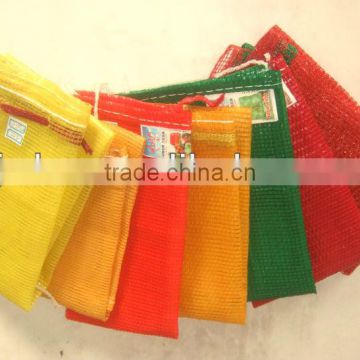 PP circular mesh sack for packing potatoes with drawstring